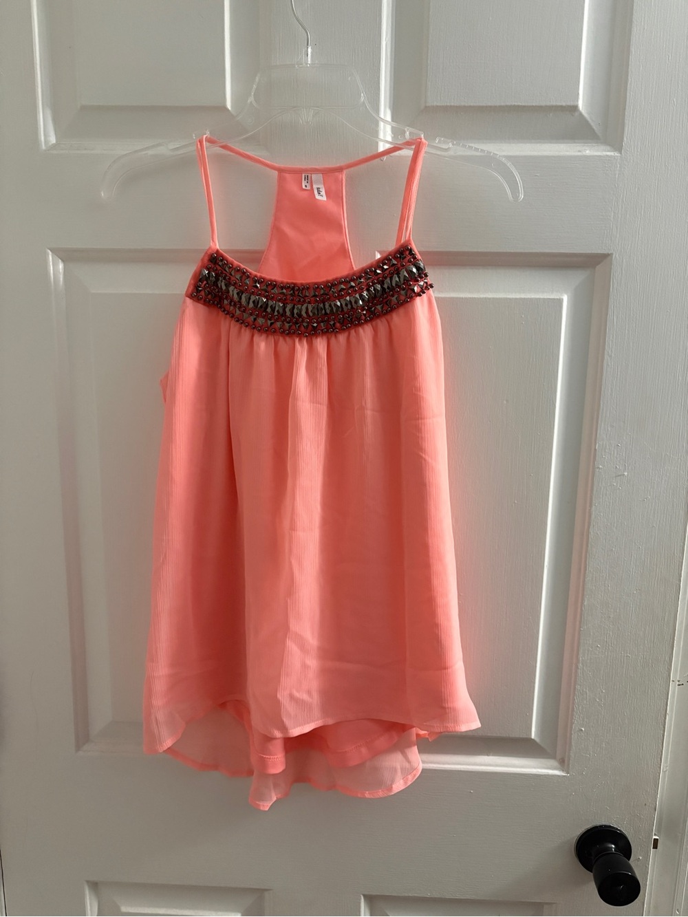 Studio Y Coral Beaded Racerback Tank
